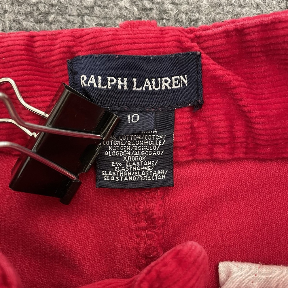 Ralph Lauren Corduroy Riding Pants Girls 10 Red Jeans Preppy Equestrian Polo - Picture 5 of 8
